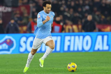 Roma, İtalya 10.01.2024: Lazio 'dan Felipe Anderson İtalya CUP Copia Frecciarossa 2023 yılında Roma' daki Olimpiyat Stadyumu 'nda SS LAZIO' ya karşı AS ROMA maçında görev aldı.