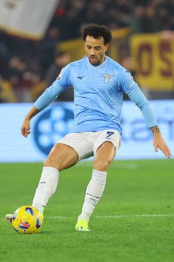 Roma, İtalya 10.01.2024: Lazio 'dan Felipe Anderson İtalya CUP Copia Frecciarossa 2023 yılında Roma' daki Olimpiyat Stadyumu 'nda SS LAZIO' ya karşı AS ROMA maçında görev aldı.