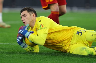 Roma, İtalya 10.01.2024: Lazio 'lu Mandas İtalya CUP Copia Frecciarossa 2023 yılında Roma' daki Olimpiyat Stadyumu 'nda SS LAZIO' ya karşı AS ROMA maçında görev aldı.