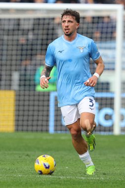 Roma, İtalya 14.01.2024: Lazio 'lu Luca Pellegrini İtalyan Serie A TIM 2023-2024 futbol karşılaşmasında Roma Olimpiyat Stadyumu' nda SS Lazio ile ABD Lecce karşılaşacak..