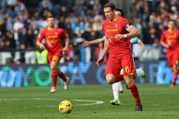 stock image Rome, Italy 14.01.2024:  Baschirotto of Lecce in action during  the Italian Serie A TIM 2023-2024 football match SS Lazio vs US Lecce at Olympic Stadium in Rome.