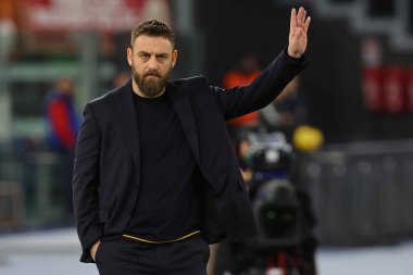 Rome, Italy 20.01.2024: New Coach Daniele De Rossi debuts on the Roma bench in  the Italian Serie A TIM 2023-2024 football match AS Roma vs Hellas Verona at Olympic Stadium in Rome. clipart