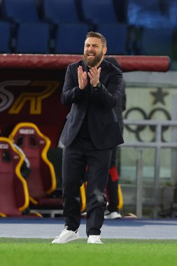 Roma, İtalya 20.01.2024: Daniele De Rossi İtalya Serie A TIM 2023-2024 futbol karşılaşmasında Roma 'daki Olimpiyat Stadyumu' nda AS Roma 'ya karşı Hellas Verona.