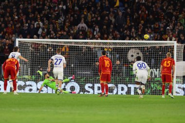 Roma, İtalya 20.01.2024: Verona Curiç İtalyan Serie A TIM 2023-2024 futbol karşılaşmasında Roma 'daki Olimpiyat Stadyumu' nda AS Roma ile Hellas Verona arasındaki penaltı vuruşunu kaçırdı.