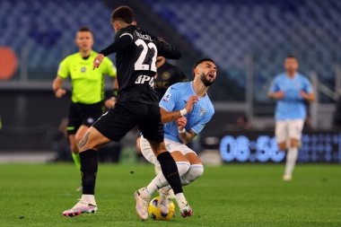 Roma, İtalya 28.01.2024: İtalyan Serisi A TIM 2023-2024 futbol karşılaşmasında Lazio-SSC Napoli Olimpiyat Stadyumu karşılaşmasında Lazio Taty Castellanos yaralandı.