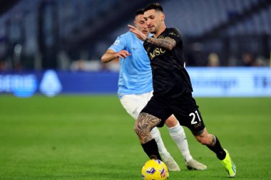 Roma, İtalya 28.01.2024: Napoli 'li Matteo Politano İtalya Serisi A TIM 2023-2024 futbol karşılaşmasında Roma' daki Olimpiyat Stadyumu 'nda SS Lazio ile SSC Napoli karşılaşacak..