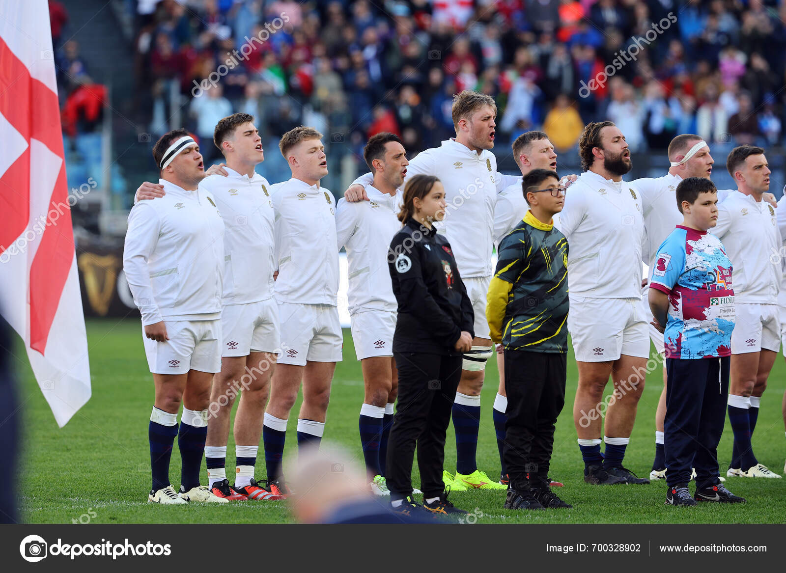Rome Italy 2024 England Team Anthem Guinness Six Nations 2024 — Stock