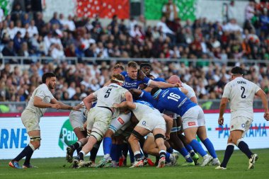 Roma, İtalya 03.02.2024: Guinness Altı Milletler 2024 ragbi maçı sırasında İtalya 'nın başkenti Roma' da 3 Şubat 2024 'te ENGLAND' a karşı oynanan karşılaşma..