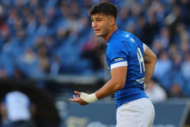 Roma, İtalya 03.02.2024: Lorenzo Pani (ITA) Guinness Altı Milletler 2024 ragbi maçı sırasında İtalya 'nın başkenti Roma' da 3 Şubat 2024 tarihinde ENGLAND 'a karşı.