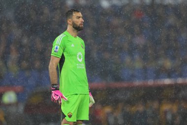 Roma, İtalya 10.01.2024: İtalyan Rui Patricio İtalya Serie A TIM 2023-2024 futbol karşılaşması sırasında Roma Olimpiyat Stadyumu 'nda AS Romanlar FC Internazionale Milan' a karşı.