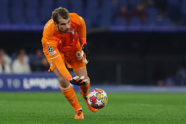 Roma, İtalya 14.2.2024: Lazio Ivan Provedel Uefa Şampiyonlar Ligi 2023-2024 maçında 16 'ncı tur SS Lazio FC Bayern Mucnhen' e karşı Roma Olimpiyat Stadyumu 'nda mücadele etti..