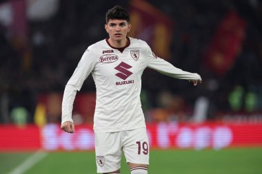 Roma, İtalya 26.02.2024: İtalya Serie A TIM 2023-2024 futbol karşılaşması sırasında Torino Bellanova Roma Olimpiyat Stadyumu 'nda AS ROMA FC Torino' ya karşı.