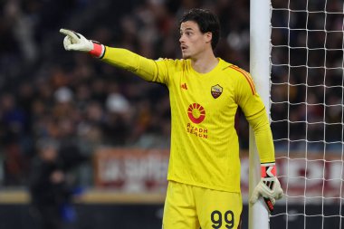 Roma, İtalya 26.02.2024: İtalya Serie A TIM 2023-2024 futbol karşılaşmasında Roma 'daki Olimpiyat Stadyumu' nda AS ROMA FC Torino 'ya karşı.