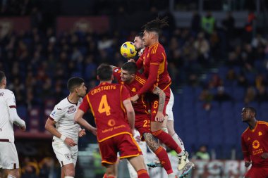 Roma, İtalya 26.02.2024: İtalya Serie A TIM 2023-2024 futbol karşılaşması sırasında Roma Olimpiyat Stadyumu 'nda AS ROMA FC Torino' ya karşı.