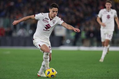 Roma, İtalya 26.02.2024: İtalya Serie A TIM 2023-2024 futbol karşılaşması sırasında Torino 'lu Ricci Roma Olimpiyat Stadyumu' nda AS ROMA FC Torino 'ya karşı.