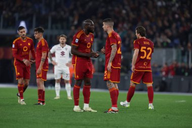 Roma, İtalya 26.02.2024: İtalya Serie A TIM 2023-2024 futbol karşılaşması sırasında Roma Olimpiyat Stadyumu 'nda AS ROMA FC Torino' ya karşı.
