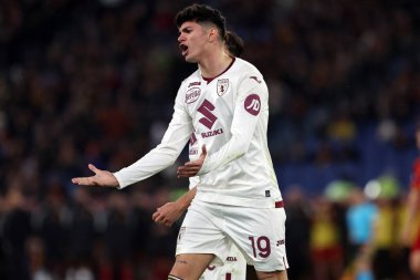 Roma, İtalya 26.02.2024: İtalya Serie A TIM 2023-2024 futbol karşılaşması sırasında Torino Bellanova Roma Olimpiyat Stadyumu 'nda AS ROMA FC Torino' ya karşı.