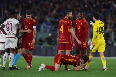 Roma, İtalya 26.02.2024: İtalya Serie A TIM 2023-2024 futbol karşılaşmasında Edoardo Bove Roma Olimpiyat Stadyumu 'nda AS ROMA FC Torino' ya karşı.