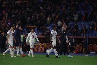 Roma, İtalya 26.02.2024: İtalya Serie A TIM 2023-2024 futbol karşılaşması sırasında Roma Olimpiyat Stadyumu 'nda AS ROMA FC Torino' ya karşı.