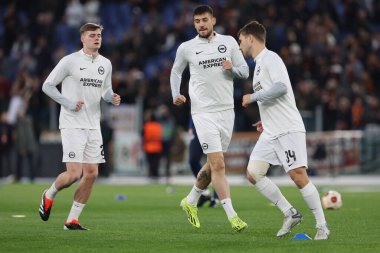 Roma, İtalya 07.03.2024: UEFA Avrupa Ligi 2023-2024 'te Brighton & Hove Albion' a karşı Roma Olimpiyat Stadyumu 'nda AS Romanlar arasında oynanan 16..