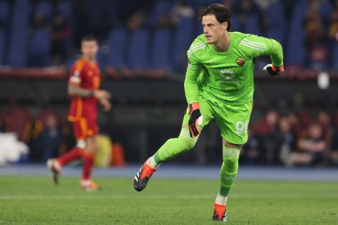 Roma, İtalya 07.03.2024: UEFA Avrupa Ligi 2023-2024 döneminde Roma 'nın başkenti Roma' daki Olimpiyat Stadyumu 'nda AS Romanlarına karşı Brighton & Hove Albion arasında oynanan 16..