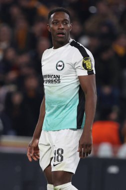 Roma, İtalya 07.03.2024: UEFA Avrupa Ligi 2023-2024, 16. tur, Roma 'daki Olimpiyat Stadyumu' nda AS Romanlarına karşı Brighton & Hove Albion arasındaki futbol karşılaşması sırasında Brighton 'lu Danny Welbeck.