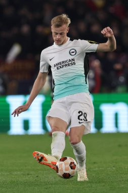 Roma, İtalya 07.03.2024: 2023-2024 UEFA Avrupa Ligi 'nde Jan Paul Van Hecke, Roma' daki Olimpiyat Stadyumu 'nda AS Roma ile Brighton & Hove Albion arasında oynanan 16..