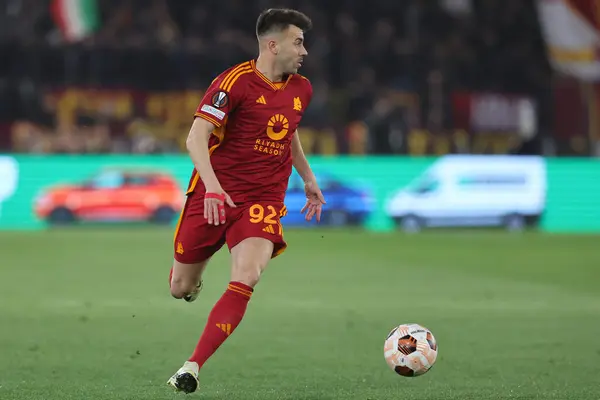stock image Rome, Italy 07.03.2024:  Stephan El Shaarawy of Roma in actionduring the UEFA Europa League 2023-2024, round 16, football match between AS Roma vs Brighton & Hove Albion at Olympic Stadium in Rome.