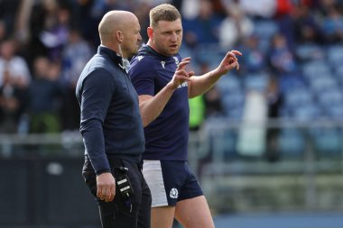 Roma, İtalya 09.03.2024: Gregor Townsend teknik direktör İskoçya Guinness Altı Milletler 2024 turnuvası öncesinde İtalya ile İskoçya arasında 9 Mart 2024 'te İtalya' nın başkenti Roma 'da oynanan Stadio Olimpico' da oynanan karşılaşmada ısındı.