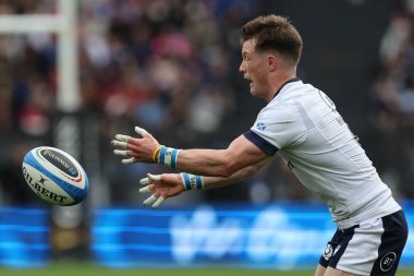 Roma, İtalya 09.03.2024: George Horne (İskoçya) Guinness Altı Milletler 2024 turnuvası sırasında İtalya ile İskoçya arasında 9 Mart 2024 'te İtalya' nın başkenti Roma 'da oynanan Stadio Olimpico' da oynanan karşılaşma.