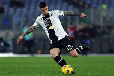 Roma, İtalya 11.03.2024: İtalyan Serisi A TIM 2023-2024 futbol karşılaşması sırasında Udinese Payero Roma Olimpiyat Stadyumu 'nda SS Lazio' ya karşı Udinese Calcio.