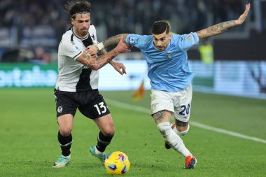 Roma, İtalya 11.03.2024: İtalya Serisi A TIM 2023-2024 futbol karşılaşmasında SS Lazio Udinese Calcio 'ya karşı Roma Olimpiyat Stadyumu' nda.