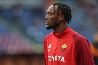 Roma, İtalya 17.03.2024: sakatlanmadan 10 ay sonra Roma 'da oynanan İtalya Serie A TIM 2023-2024 futbol karşılaşması öncesinde Roma' nın Tammy Abraham takımına geri döndü.. 
