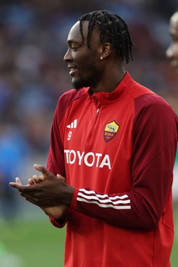 Roma, İtalya 17.03.2024: sakatlanmadan 10 ay sonra Roma 'da oynanan İtalya Serie A TIM 2023-2024 futbol karşılaşması öncesinde Roma' nın Tammy Abraham takımına geri döndü.. 