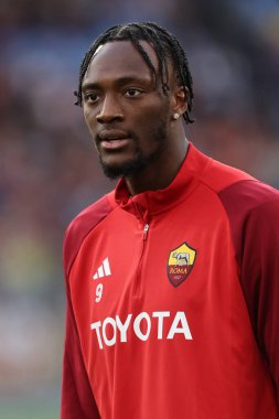 Roma, İtalya 17.03.2024: sakatlanmadan 10 ay sonra Roma 'da oynanan İtalya Serie A TIM 2023-2024 futbol karşılaşması öncesinde Roma' nın Tammy Abraham takımına geri döndü.. 