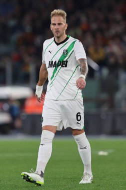 Roma, İtalya 17.03.2024: İtalya Serie A TIM 2023-2024 futbol karşılaşması sırasında Sassuolo 'lu Uros Raciç Roma' daki Olimpiyat Stadyumu 'nda AS Romanlar ABD Sassuolo Calcio' ya karşı.