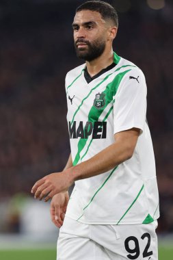 Roma, İtalya 17.03.2024: İtalya Serie A TIM 2023-2024 futbol karşılaşmasında Sassuolo 'dan Gregorie Defrel Roma' daki Olimpiyat Stadyumu 'nda AS Roma ile ABD Sassuolo Calcio karşı karşıya geldi..