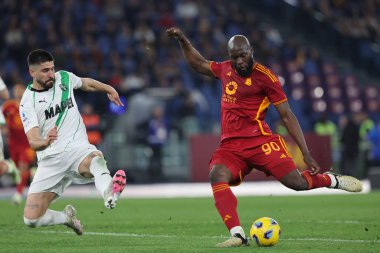 Roma, İtalya 17.03.2024: Sassuolo 'lu Martin Erliç İtalya Serisi A TIM 2023-2024 futbol karşılaşması sırasında Roma' nın Romelu Lukaku takımında ABD 'li Sassuolo Calcio' ya karşı Roma Olimpiyat Stadyumu 'nda mücadele etti..