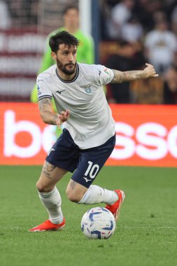 Roma, İtalya 06.04.2024: İtalyan Serie A TIM 2023-2024 futbol maçı derbisi sırasında Luis Alberto Roma Olimpiyat Stadyumu 'nda SS LAZIO' ya karşı.
