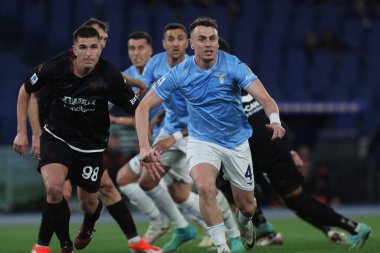 Roma, İtalya 12.04.2024: Lazio Patriği, İtalya Serisi A TIM 2023-2024 futbol müsabakası sırasında Salernitana Pirola SS LAZIO vS SALERNITANA CALCIO Roma Olimpiyat Stadyumu 'nda.