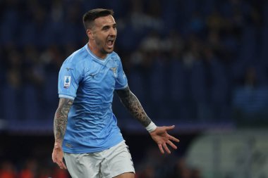 Roma, İtalya 12.04.2024: Lazio 'dan Matias Vecino 2-0 öne geçti ve İtalya Serisi A TIM 2023-2024 futbol müsabakasında Roma' daki Olimpiyat Stadyumu 'nda SS LAZIO - SALERNITANA CALCIO.