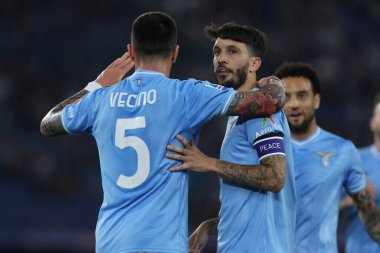 Roma, İtalya 12.04.2024: Lazio 'dan Matias Vecino 2-0 öne geçti ve İtalya Serisi A TIM 2023-2024 futbol müsabakasında Roma' daki Olimpiyat Stadyumu 'nda SS LAZIO - SALERNITANA CALCIO.