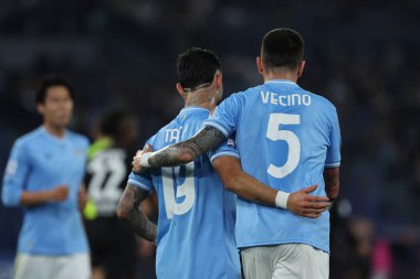 Roma, İtalya 12.04.2024: Lazio 'dan Matias Vecino 2-0 öne geçti ve İtalya Serisi A TIM 2023-2024 futbol müsabakasında Roma' daki Olimpiyat Stadyumu 'nda SS LAZIO - SALERNITANA CALCIO.