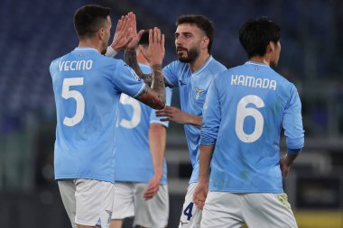 Roma, İtalya 12.04.2024: Lazio 'dan Matias Vecino 2-0 öne geçti ve İtalya Serisi A TIM 2023-2024 futbol müsabakasında Roma' daki Olimpiyat Stadyumu 'nda SS LAZIO - SALERNITANA CALCIO.