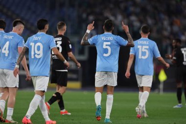 Roma, İtalya 12.04.2024: Lazio 'dan Matias Vecino 2-0 öne geçti ve İtalya Serisi A TIM 2023-2024 futbol müsabakasında Roma' daki Olimpiyat Stadyumu 'nda SS LAZIO - SALERNITANA CALCIO.