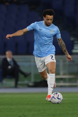 Roma, İtalya 12.04.2024: Lazio 'lu Felipe Anderson 1-0' lık golü attı ve İtalya Serie A TIM 2023-2024 futbol müsabakası sırasında Roma 'daki Olimpiyat Stadyumu' nda SS LAZIO-SALERNITANA CALCIO.