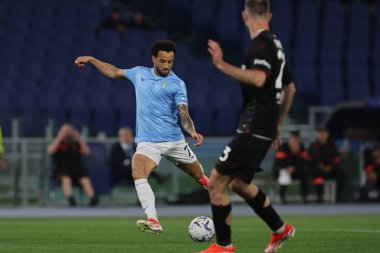Roma, İtalya 12.04.2024: Lazio 'lu Felipe Anderson 1-0' lık golü attı ve İtalya Serie A TIM 2023-2024 futbol müsabakası sırasında Roma 'daki Olimpiyat Stadyumu' nda SS LAZIO-SALERNITANA CALCIO.