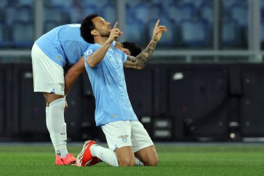 Roma, İtalya 12.04.2024: Lazio 'lu Felipe Anderson 1-0' lık golü attı ve İtalya Serie A TIM 2023-2024 futbol müsabakası sırasında Roma 'daki Olimpiyat Stadyumu' nda SS LAZIO-SALERNITANA CALCIO.