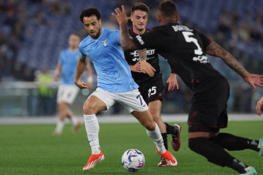 Roma, İtalya 12.04.2024: Lazio 'dan Felipe Anderson, İtalya Serisi A TIM 2023-2024 futbol müsabakası sırasında Salernitana' dan Maggiore, Roma Olimpiyat Stadyumu 'nda SS LAZIO - S SALERNITANA CALCIO.