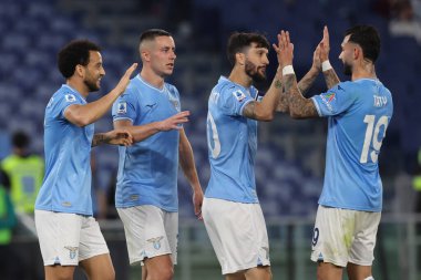 Roma, İtalya 12.04.2024: Lazio 'dan Felipe Anderson 3-1 gol attı ve İtalya Serie A TIM 2023-2024 futbol müsabakasında takımla birlikte Roma' daki Olimpiyat Stadyumu 'nda SS LAZIO-SALERNITANA CALCIO.